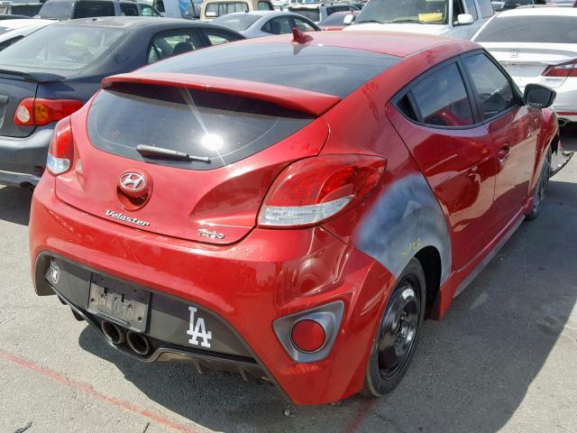 KMHTC6AE1DU132115 - 2013 HYUNDAI VELOSTER T RED photo 4