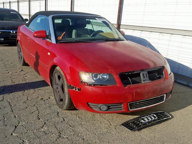 WAUAT48H63K013404 - 2003 AUDI A4 3.0 CAB RED photo 1