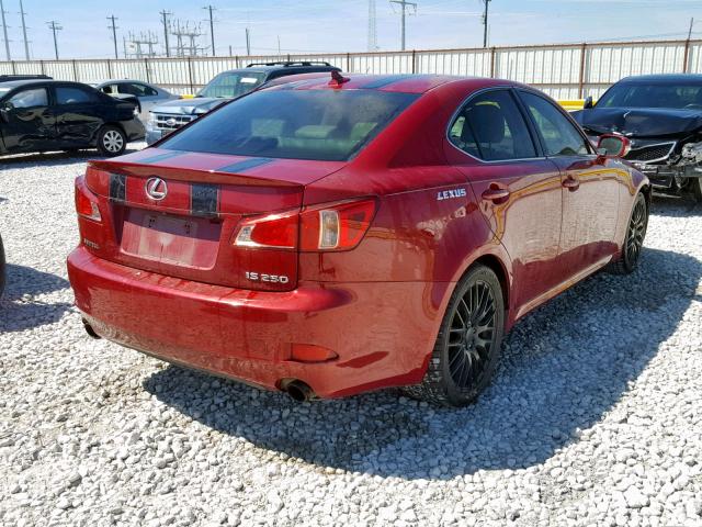 JTHBF5C27B5149348 - 2011 LEXUS IS 250 RED photo 4