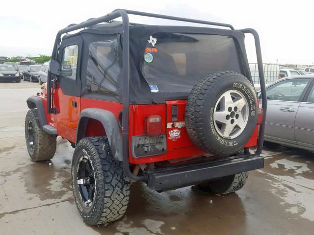 1J4FY29P6VP470167 - 1997 JEEP WRANGLER / RED photo 3