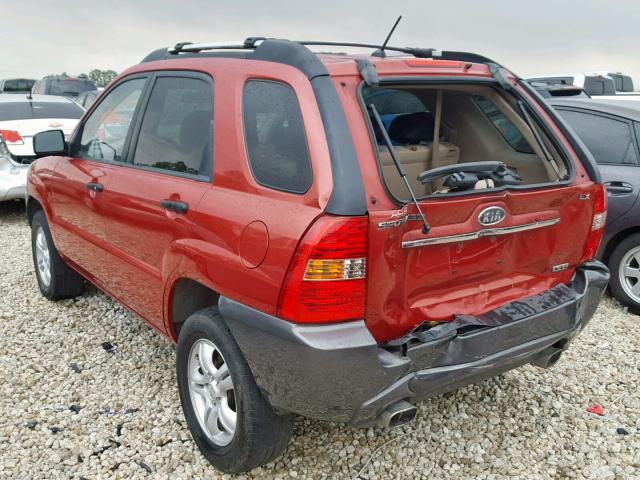 KNDJF723887493061 - 2008 KIA SPORTAGE E RED photo 3