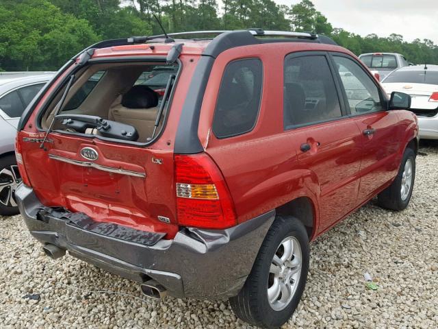 KNDJF723887493061 - 2008 KIA SPORTAGE E RED photo 4