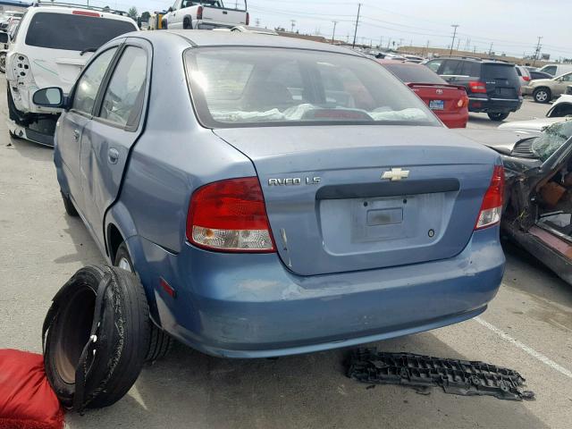 KL1TD56686B545104 - 2006 CHEVROLET AVEO BASE Mavi foto 3