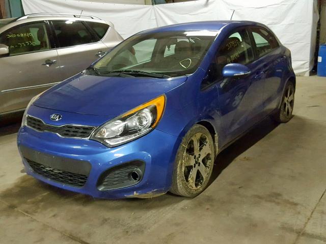 KNADN5A33D6153058 - 2013 KIA RIO EX BLUE photo 2