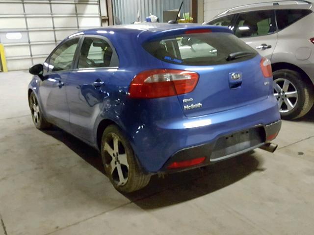 KNADN5A33D6153058 - 2013 KIA RIO EX BLUE photo 3