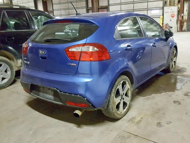 KNADN5A33D6153058 - 2013 KIA RIO EX BLUE photo 4