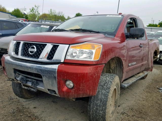 1N6AA0CCXEN502870 - 2014 NISSAN TITAN S RED photo 2