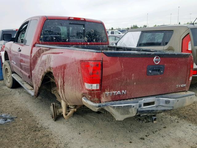 1N6AA0CCXEN502870 - 2014 NISSAN TITAN S RED photo 3