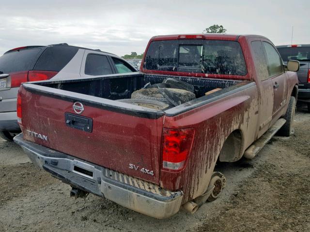 1N6AA0CCXEN502870 - 2014 NISSAN TITAN S RED photo 4