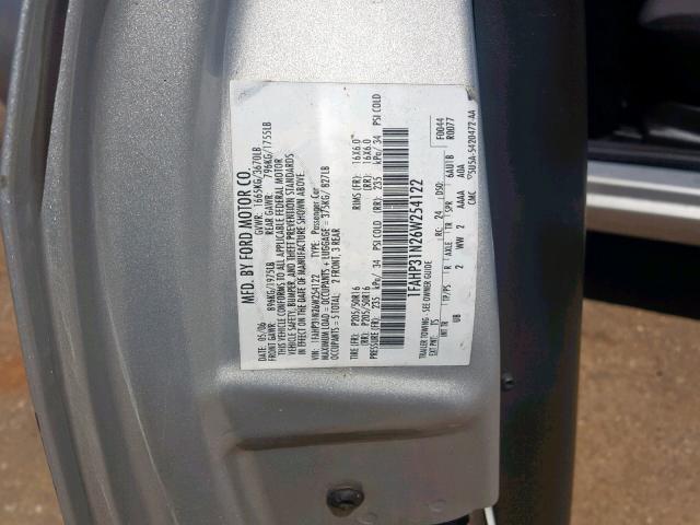 1FAHP31N26W254122 - 2006 FORD FOCUS ZX3 SILVER photo 10