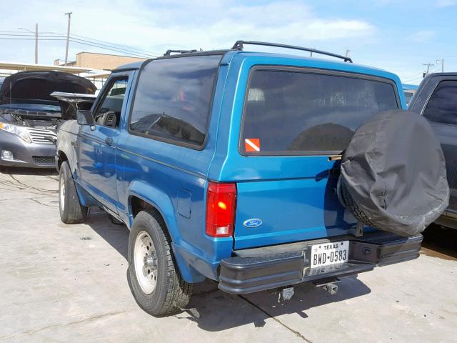 1FMCU12T5KUC64837 - 1989 FORD BRONCO II BLUE photo 3