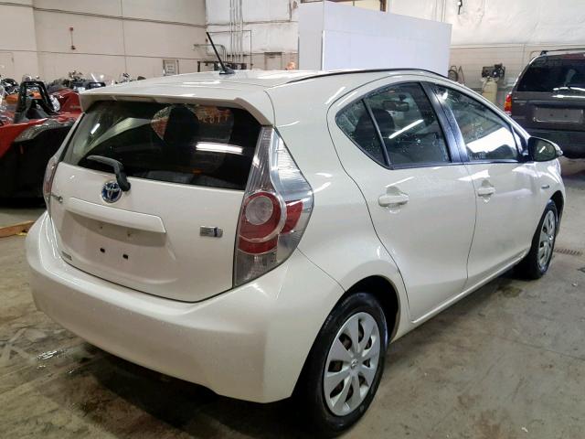 JTDKDTB35D1057364 - 2013 TOYOTA PRIUS C WHITE photo 4