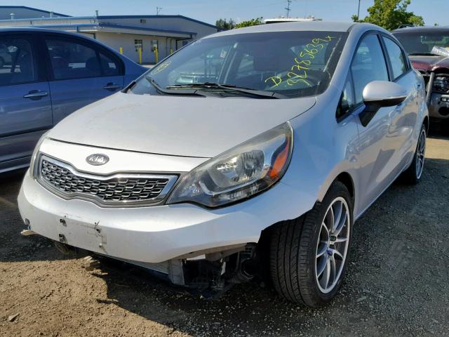 KNADN4A31D6104970 - 2013 KIA RIO EX SILVER photo 2