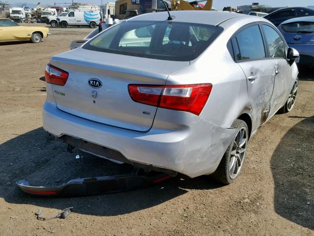 KNADN4A31D6104970 - 2013 KIA RIO EX SILVER photo 4