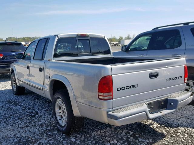 1D7HL38X93S164052 - 2003 DODGE DAKOTA QUA SILVER photo 3