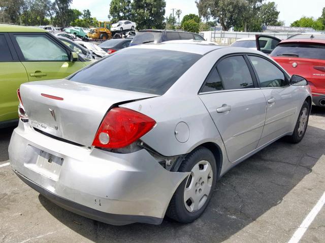 1G2ZF58B474229989 - 2007 PONTIAC G6 VALUE L SILVER photo 4