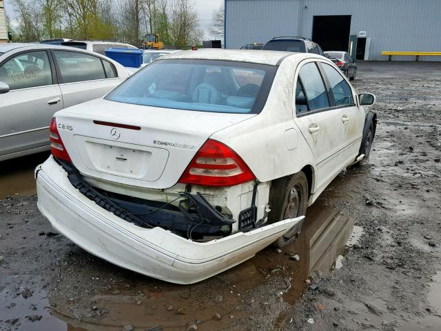 WDBRF40J64A632604 - 2004 MERCEDES-BENZ C 230K SPO WHITE photo 4