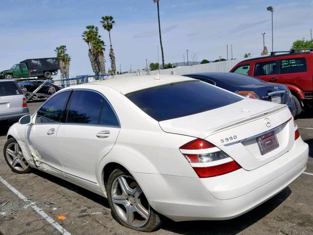 WDDNG71X87A053609 - 2007 MERCEDES-BENZ S 550 WHITE photo 3