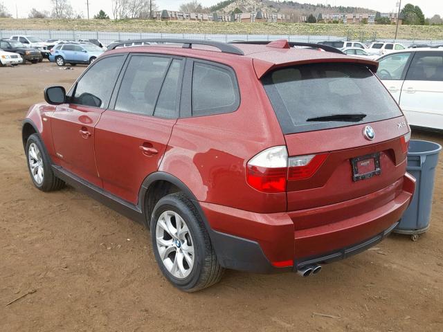 WBXPC9C41AWJ34946 - 2010 BMW X3 XDRIVE3 RED photo 3