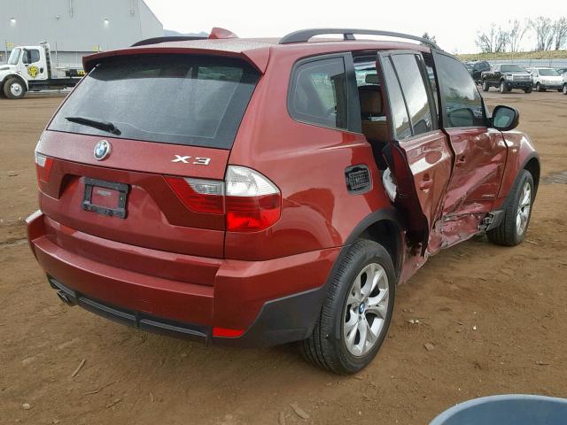 WBXPC9C41AWJ34946 - 2010 BMW X3 XDRIVE3 RED photo 4