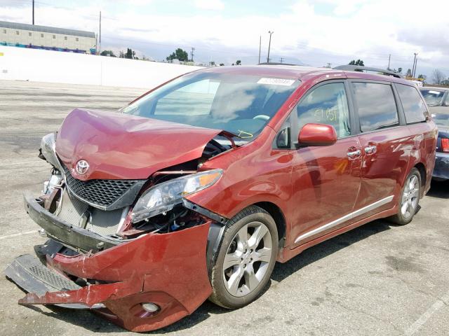 5TDXK3DC1DS402868 - 2013 TOYOTA SIENNA SPO BURGUNDY photo 2