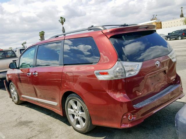 5TDXK3DC1DS402868 - 2013 TOYOTA SIENNA SPO BURGUNDY photo 3