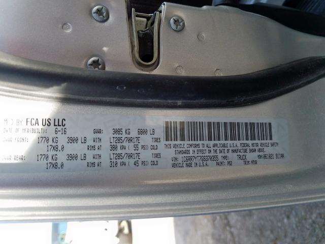 1C6RR7YT7GS370355 - 2016 RAM 1500 REBEL  ფოტო 10