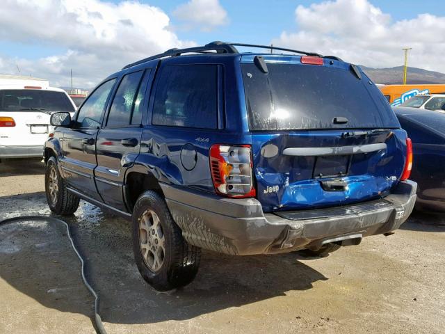 1J4GW48N71C626613 - 2001 JEEP GRAND CHER BLUE photo 3