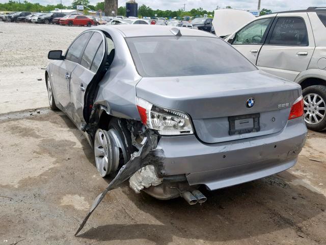 WBANE53587CY04161 - 2007 BMW 525 I GRAY photo 3