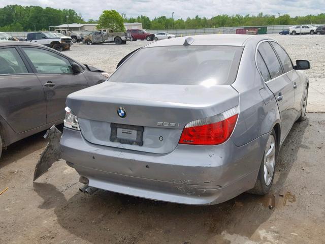 WBANE53587CY04161 - 2007 BMW 525 I GRAY photo 4