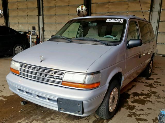2P4GH2533SR368263 - 1995 PLYMOUTH VOYAGER BLUE photo 2