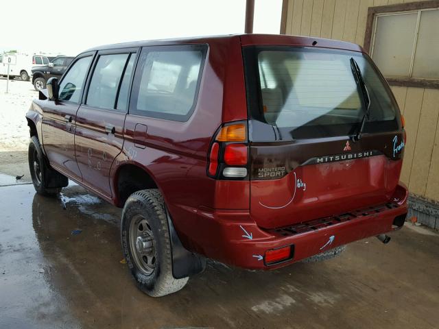 JA4LS21H42J038460 - 2002 MITSUBISHI MONTERO SP BURGUNDY photo 3