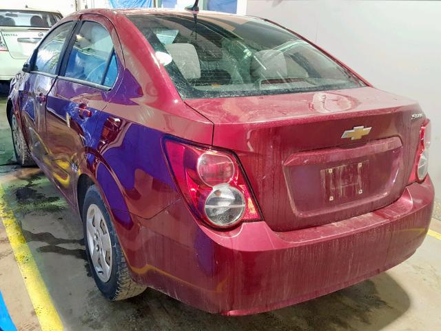 1G1JA5EH9E4123558 - 2014 CHEVROLET SONIC LS RED photo 3