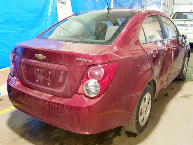 1G1JA5EH9E4123558 - 2014 CHEVROLET SONIC LS RED photo 4