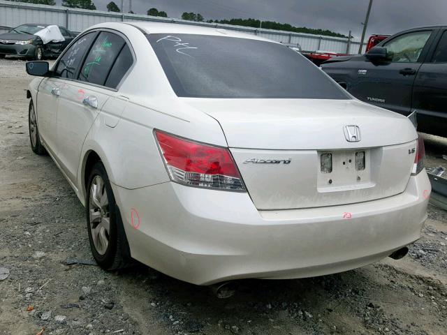 1HGCP36848A010111 - 2008 HONDA ACCORD EXL WHITE photo 3