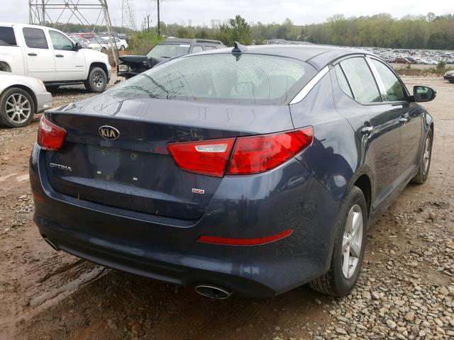 5XXGM4A7XFG438148 - 2015 KIA OPTIMA LX BLUE photo 4