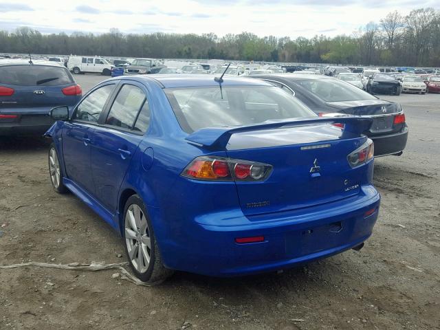 JA32U8FW2FU024663 - 2015 MITSUBISHI LANCER GT BLUE photo 3