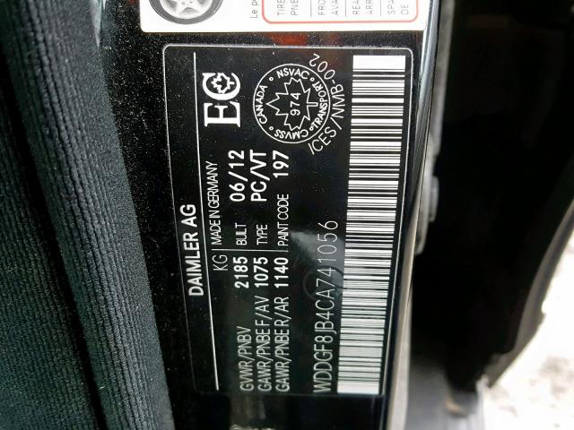 WDDGF8JB4CA741056 - 2012 MERCEDES-BENZ C 350 4MAT BLACK photo 10