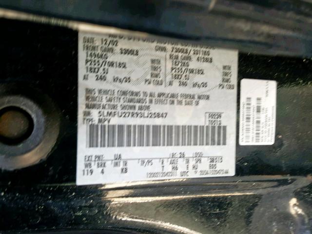 5LMFU27R93LJ25847 - 2003 LINCOLN NAVIGATOR BLACK photo 10