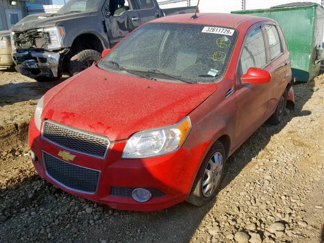 3G1TC6DG9BL107741 - 2011 CHEVROLET AVEO LT RED photo 2