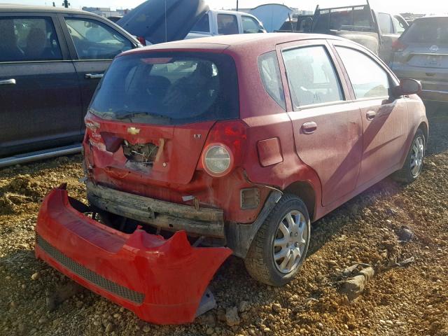 3G1TC6DG9BL107741 - 2011 CHEVROLET AVEO LT RED photo 4