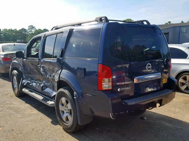 5N1AR18U47C638392 - 2007 NISSAN PATHFINDER BLUE photo 3