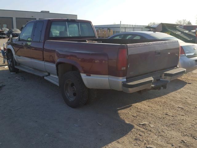 1GTHK39J8TE517001 - 1996 GMC SIERRA K35 MAROON photo 3