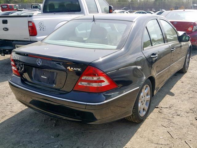 WDBRF92H76F781097 - 2006 MERCEDES-BENZ C280 BLACK photo 4