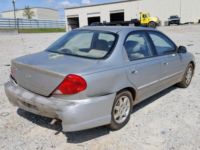 KNAFB121435226465 - 2003 KIA SPECTRA BA SILVER photo 4