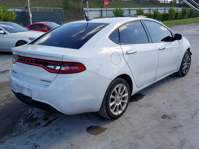 1C3CDFCB0FD278453 - 2015 DODGE DART LIMIT WHITE photo 4