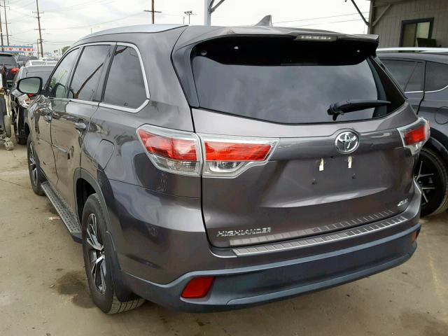 5TDKKRFH3GS150292 - 2016 TOYOTA HIGHLANDER ნაცრისფერი ფოტო 3