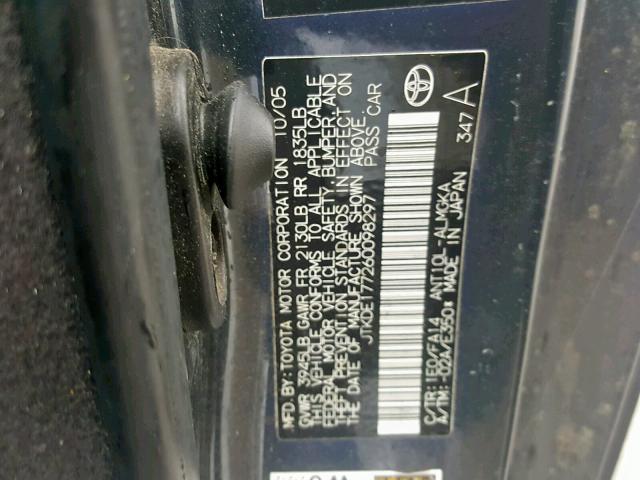 JTKDE177260098297 - 2006 TOYOTA SCION TC GRAY photo 10