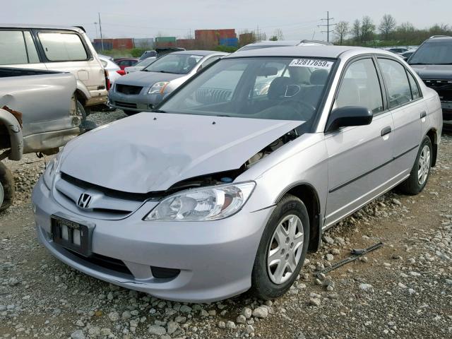 1HGES16315L020918 - 2005 HONDA CIVIC DX V SILVER photo 2