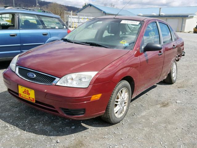 1FAHP34N27W208772 - 2007 FORD FOCUS ZX4 BURGUNDY photo 2